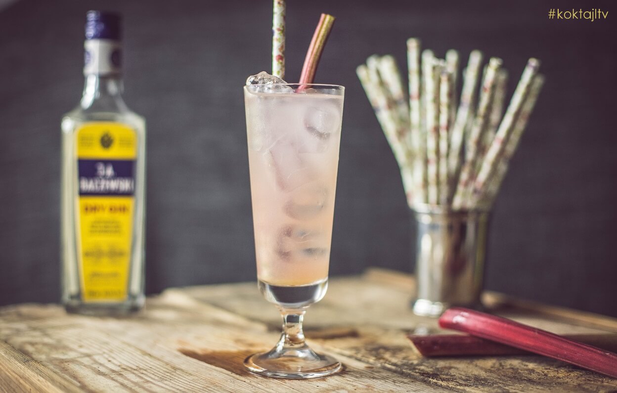 Rabarbarowy Tom Collins - najpopularniejszy drink z ginem.